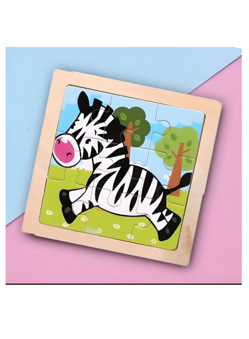 مجموعة ألغاز الصور المقطوعة الخشبية للأطفال الصغار والأطفال، مجموعة من ألغاز موضوعات الحيوانات، ألعاب تعليمية تعليمية لتنمية الطفولة المبكرة - Image 3