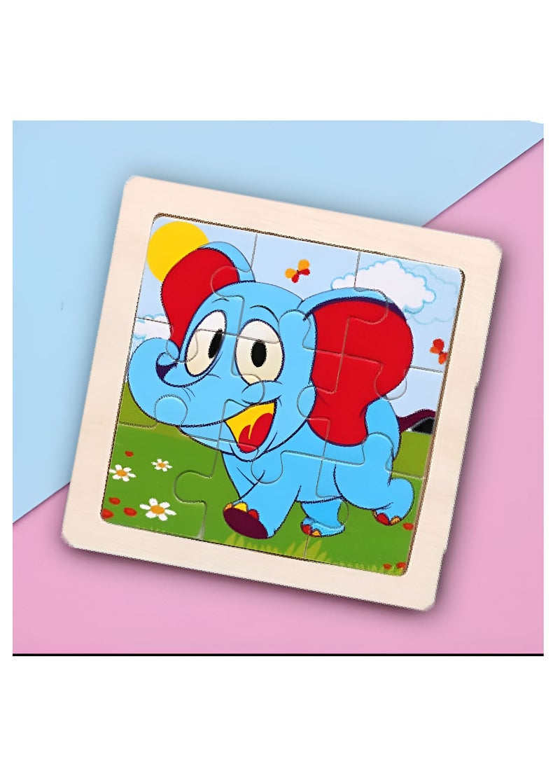 مجموعة ألغاز الصور المقطوعة الخشبية للأطفال الصغار والأطفال، مجموعة من ألغاز موضوعات الحيوانات، ألعاب تعليمية تعليمية لتنمية الطفولة المبكرة - Image 2