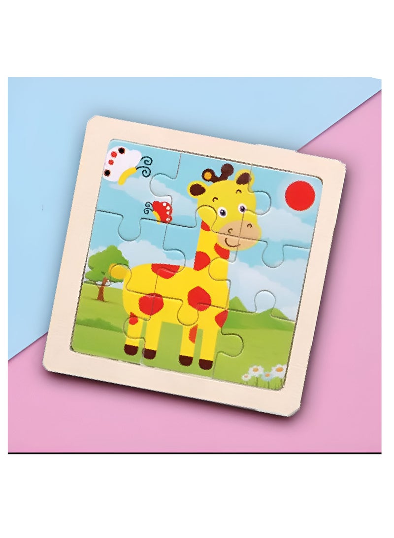 مجموعة ألغاز الصور المقطوعة الخشبية للأطفال الصغار والأطفال، مجموعة من ألغاز موضوعات الحيوانات، ألعاب تعليمية تعليمية لتنمية الطفولة المبكرة - Image 4