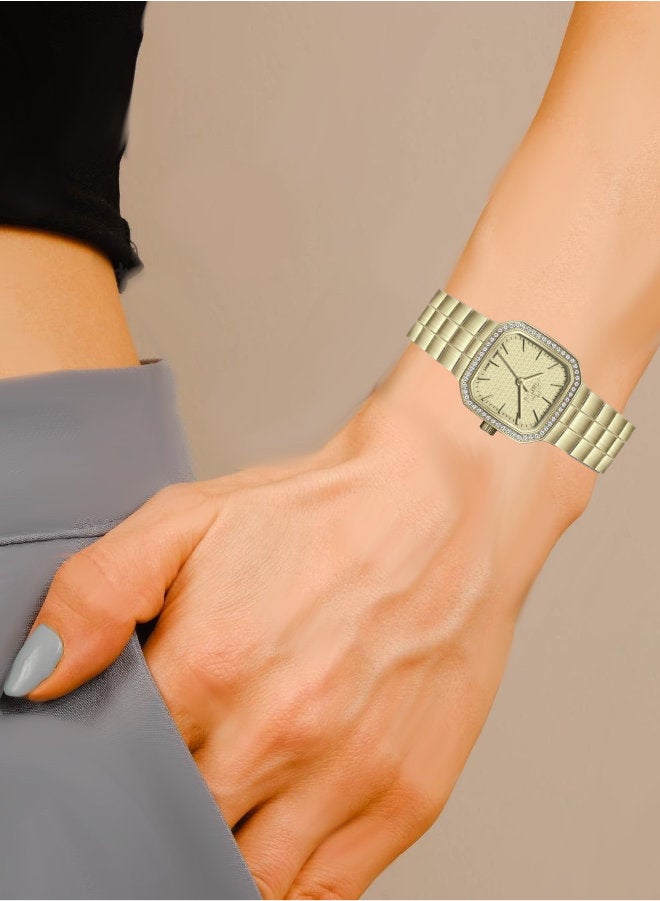 MARTINI Elegant Martini Women's Watch Stylish Golden Dial Stainless Steel Band Water Resistant Perfect for Casual and Formal Wear - Image 4