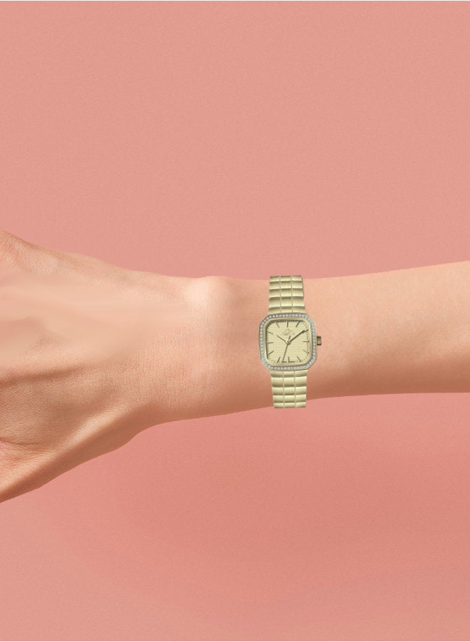 MARTINI Elegant Martini Women's Watch Stylish Golden Dial Stainless Steel Band Water Resistant Perfect for Casual and Formal Wear - Image 3