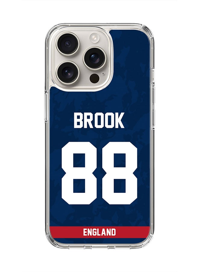 Stylizedd For iPhone 16 Pro Case [Compatible with MagSafe] Slim Magnetic cover Clear Phone Case - Team England Harry Brook, Jersey No 88 - Image 1