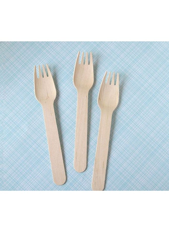 SNH Packing - Wooden Forks Beige - Heavyweight Disposable Fork, Heavy Duty Wooden Cutlery - Wooden Utensils - Perfect For Parties And Restaurants - 50 Pieces. - Image 1