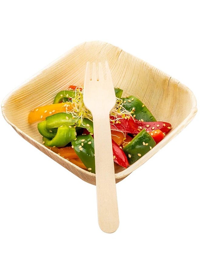 SNH Packing - Wooden Forks Beige - Heavyweight Disposable Fork, Heavy Duty Wooden Cutlery - Wooden Utensils - Perfect For Parties And Restaurants - 50 Pieces. - Image 1