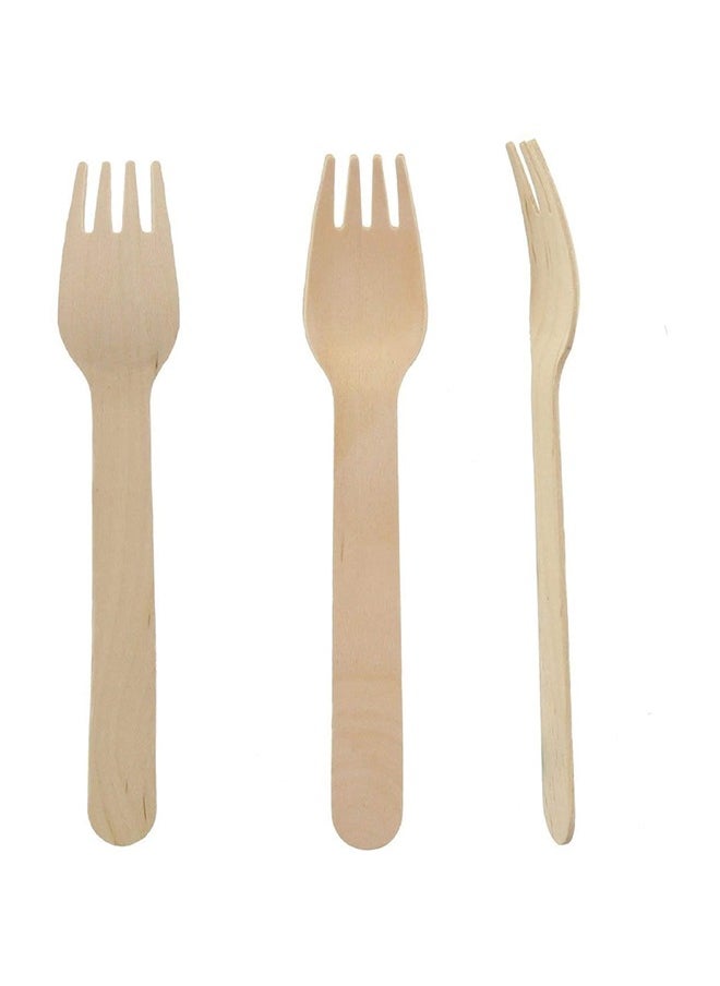 SNH Packing - Wooden Forks Beige - Heavyweight Disposable Fork, Heavy Duty Wooden Cutlery - Wooden Utensils - Perfect For Parties And Restaurants - 50 Pieces. - Image 1