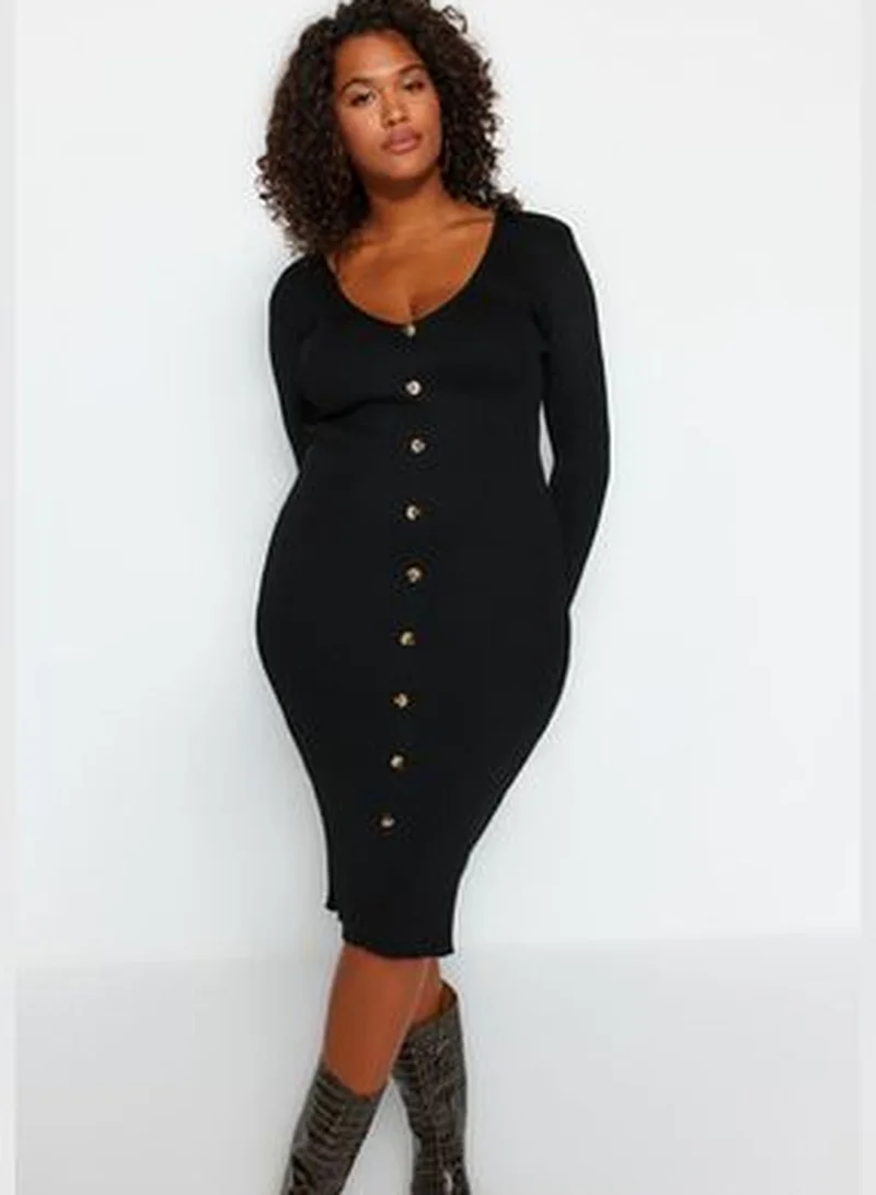 trendyol Faux Fur Trim Dress