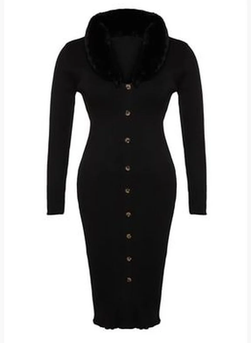 trendyol Faux Fur Trim Dress