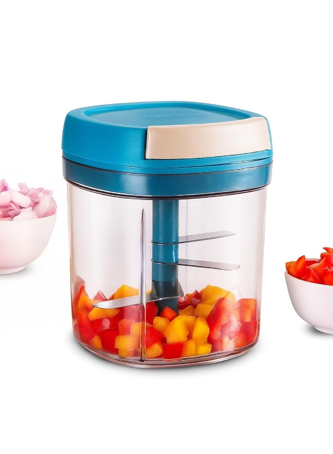 Wonderchef Pulse Vegetable String Chopper | Vegetable Cutter | 900ml | 6 Sharp Stainless-steel Blades for Precise Cutting | Transparent Bowl | Anti-slip Design | 1-Year Warranty - Image 1