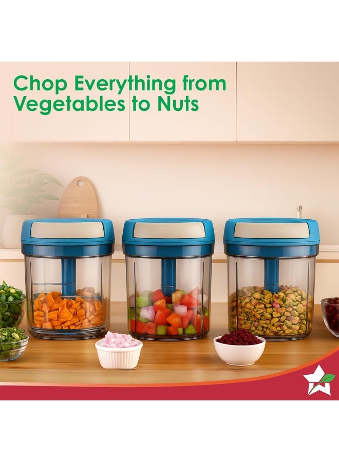 Wonderchef Pulse Vegetable String Chopper | Vegetable Cutter | 900ml | 6 Sharp Stainless-steel Blades for Precise Cutting | Transparent Bowl | Anti-slip Design | 1-Year Warranty - Image 2