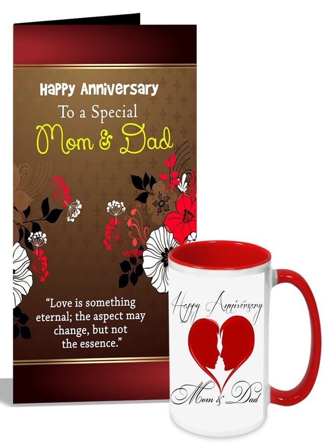 Alwaysgift Happy Wedding Anniversary Greeting Card For Mom & Dad With Ceramic Coffee Mug, Marriage Anniversary Gift Card For Parents (Design-4) - Image 1