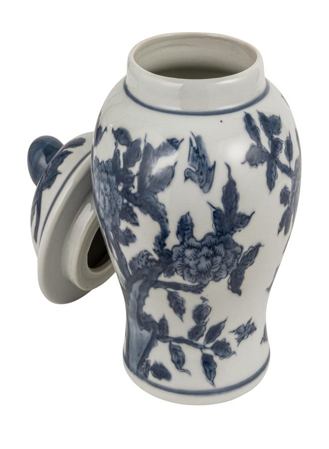 Creative Co-op جرة زنجبيل خزفية مزخرفة من كرييتيف كوو مع غطاء مقبب، أزرق وأبيض - Image 3