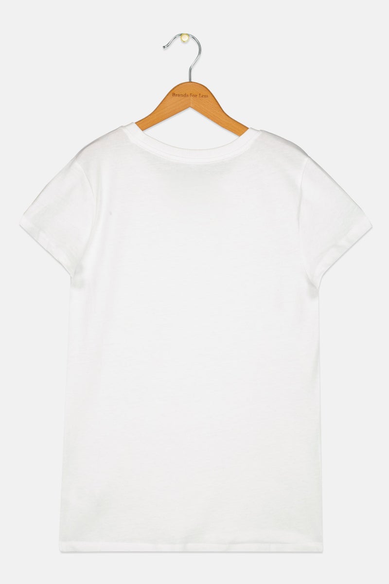 PUMA Kids Girl Sportswear Fit Short Sleeve Training T-Shirt, White - Image 3