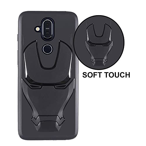 VIDO Soft Silicon Rubberised Back Case Cover for Nokia 8.1 -Black - Image 3