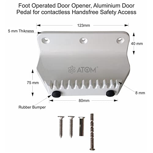 Atom Pack of 6 Foot Operated Door Opener, AD Aluminium Door Pedal for Contactless Handsfree Safety Access, Step and Pull Strong Door Opener (White Color) - Image 3