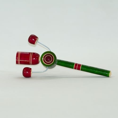 BAALVE™ Premium Channapatna Wooden Toys for Babies 6-12 Months | Eco-Friendly Whistle & TIK TIK Rattle Set - Pack of 2 | Wooden rattles for Baby | Traditional Indian Sensory Non-Toxic Toys. - Image 5