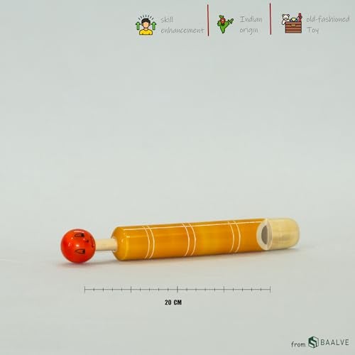 BAALVE™ Premium Channapatna Wooden Toys for Babies 6-12 Months | Eco-Friendly Whistle & TIK TIK Rattle Set - Pack of 2 | Wooden rattles for Baby | Traditional Indian Sensory Non-Toxic Toys. - Image 2