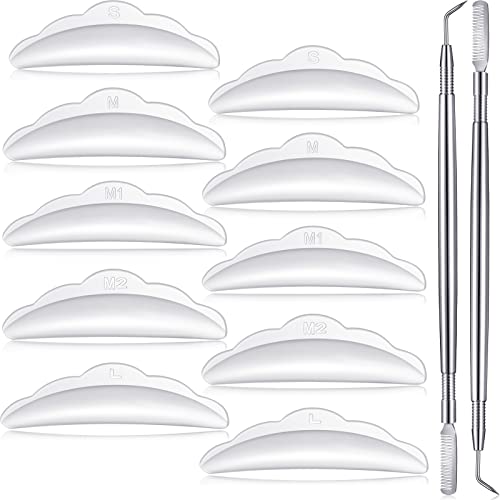 Chumia 52 Pcs Eyelash Lift Tools Kit 50 Reusable Silicone Pads and 2 Stainless Eyelash Separator Tools with Separation Comb for Eye Lashes Curlers ExtensionWhite Silver - Image 2