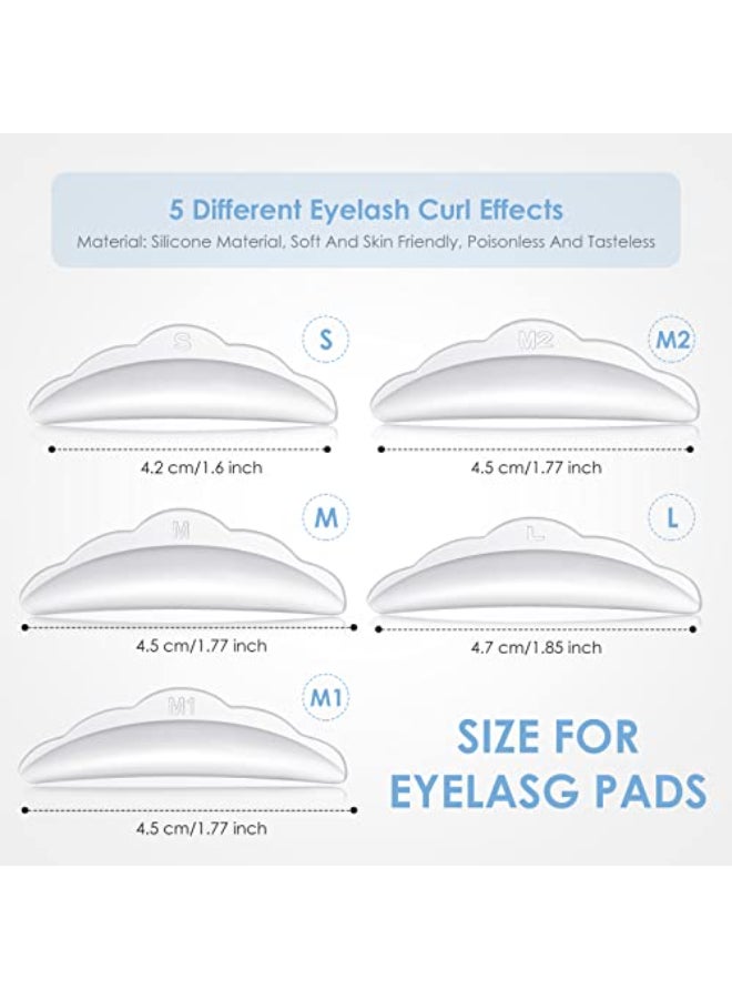 Chumia 52 Pcs Eyelash Lift Tools Kit 50 Reusable Silicone Pads and 2 Stainless Eyelash Separator Tools with Separation Comb for Eye Lashes Curlers ExtensionWhite Silver - Image 4