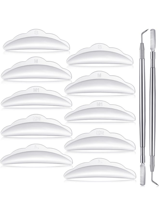 Chumia 52 Pcs Eyelash Lift Tools Kit 50 Reusable Silicone Pads and 2 Stainless Eyelash Separator Tools with Separation Comb for Eye Lashes Curlers ExtensionWhite Silver - Image 3