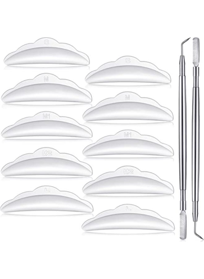 Chumia 52 Pcs Eyelash Lift Tools Kit 50 Reusable Silicone Pads and 2 Stainless Eyelash Separator Tools with Separation Comb for Eye Lashes Curlers ExtensionWhite Silver - Image 1