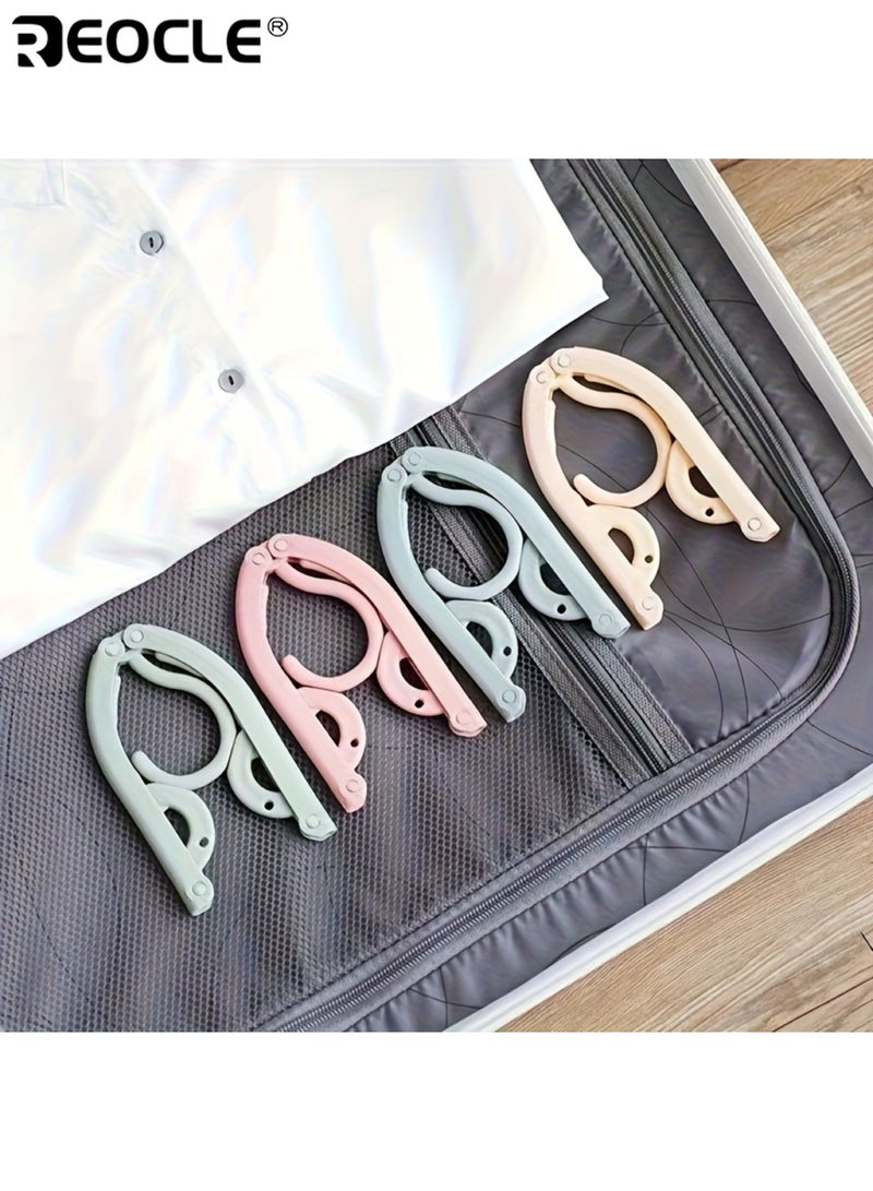 ريوكل 10 علاقات ملابس محمولة قابلة للطي، بتصميم بلاستيكي متين، وقبضة مانعة للانزلاق، وعلاقات ملابس للسفر، موفرة للمساحة، للاستخدام في خزانة المنزل. - Image 4