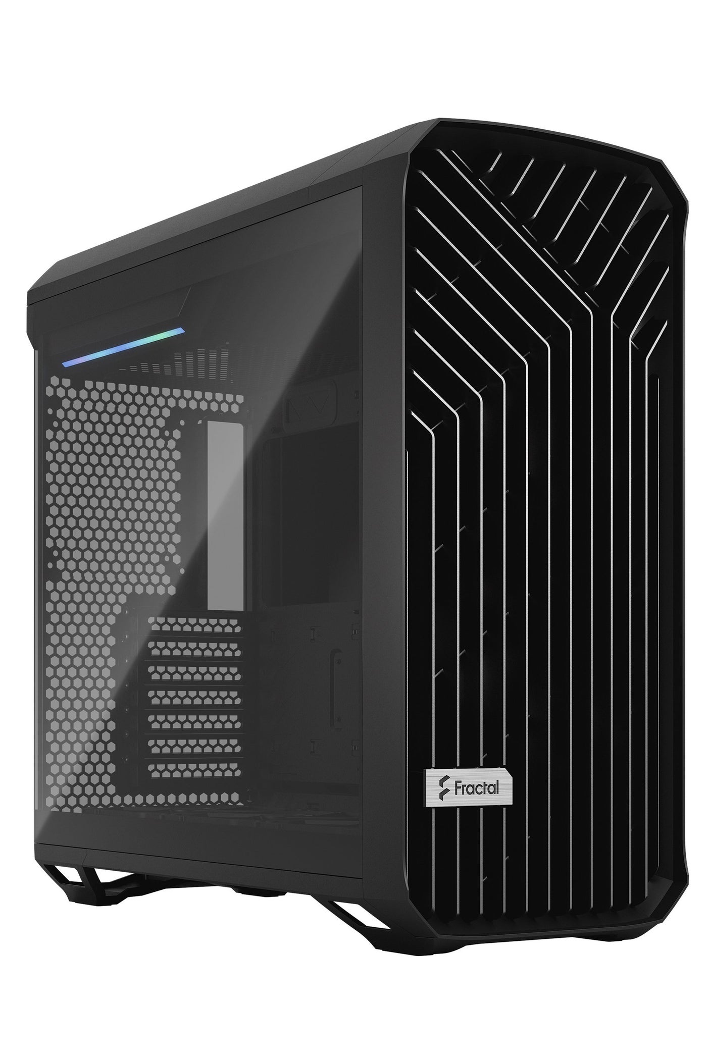 Torrent Black RGB TG Light Tint Full Tower ATX Case, High-Airflow Steel Chassis, Dual Tempered Glass Side Panels, USB-C 3.1 Gen 2, 7 PCI Slots, PSU Bottom Mount, Advanced PWM Fan Hub, Black | FD-C-TOR1A-01