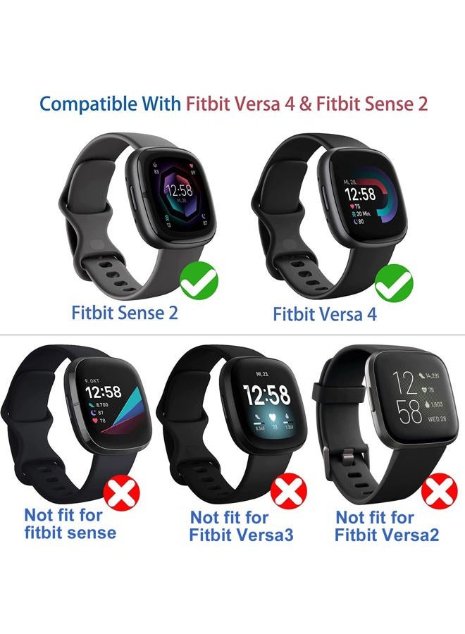 Suoman [4-Pack] Suoman for Fitbit Sense 2 /Versa 4 Screen Protector Case, Full Around Electroplate Soft TPU Bumper Around Protective Case Cover for Fitbit Sense 2/Versa 4 Smartwatch(Black+Black+Clear+Clear) - Image 2