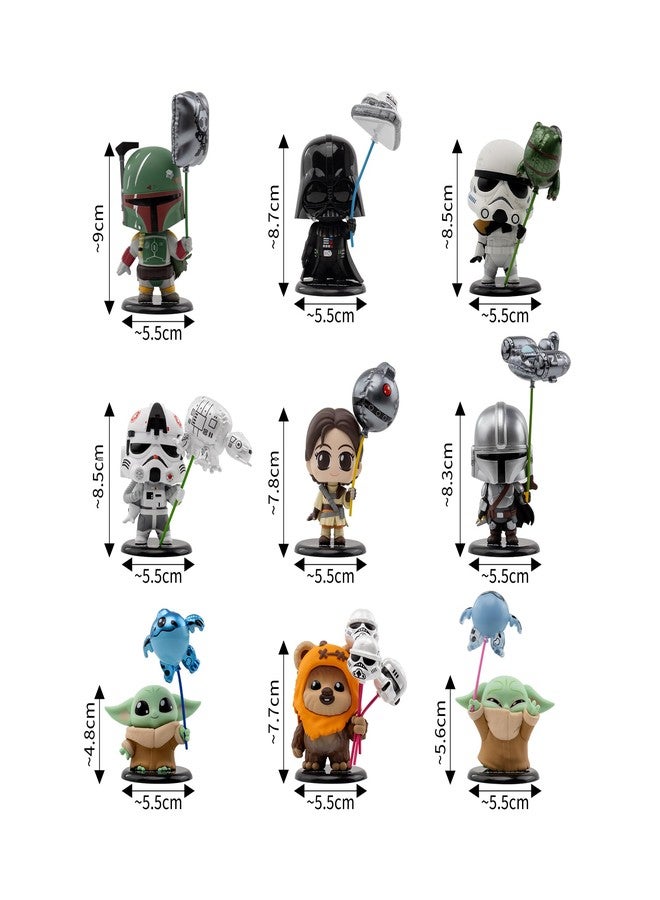 YuMe Star Wars Balloon Cosbi Bobble Head Collectible Mini Figure & Accessories | Blind Box Collection | Official Merchandise | Surprise Toy Gift | Collect All 9 Figures (8 Plus 1 Rare Chase) - Image 3