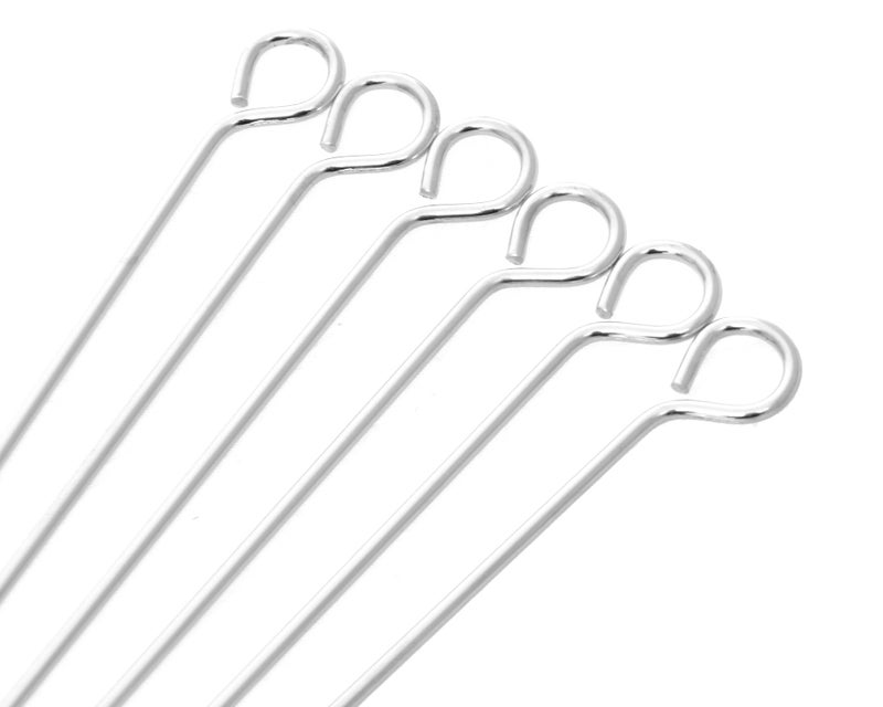 Stainless Steel BBQ Skewers, large, Set of 6, Loop Handle - Image 2