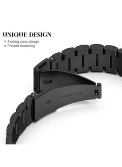O Ozone سوار ساعة معدني لساعة Xiaomi Mi Smart Band 8 Pro، 3 حبات من الفولاذ المقاوم للصدأ قابل للتعديل سوار معصم بديل للساعة الذكية للرجال والنساء - أسود  - Image 5