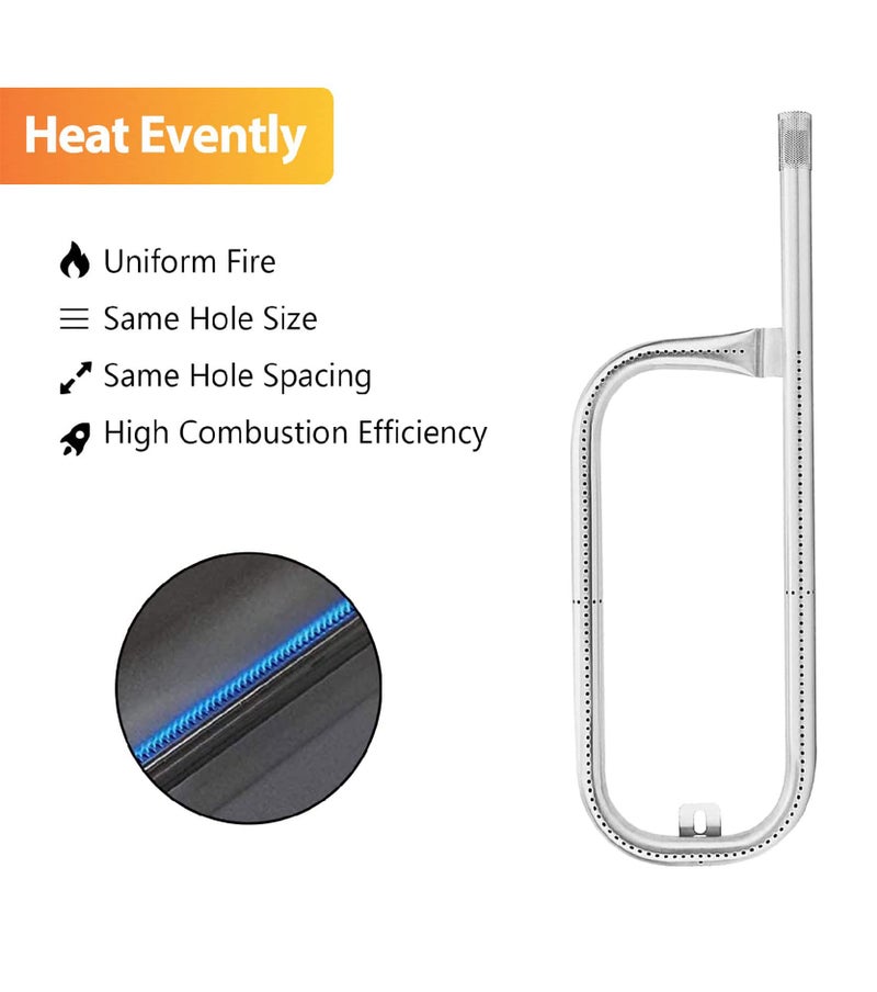 GRISUN 304 Stainless Steel 60040 Grill Burner Tube for Weber Q1200 Q1000 Q120 Q100, Baby Q Grill, 17 inch Burner for Weber 386001, 516002, 516001, 50060001, 51060001, Replacement Part 69957/41657 - Image 5