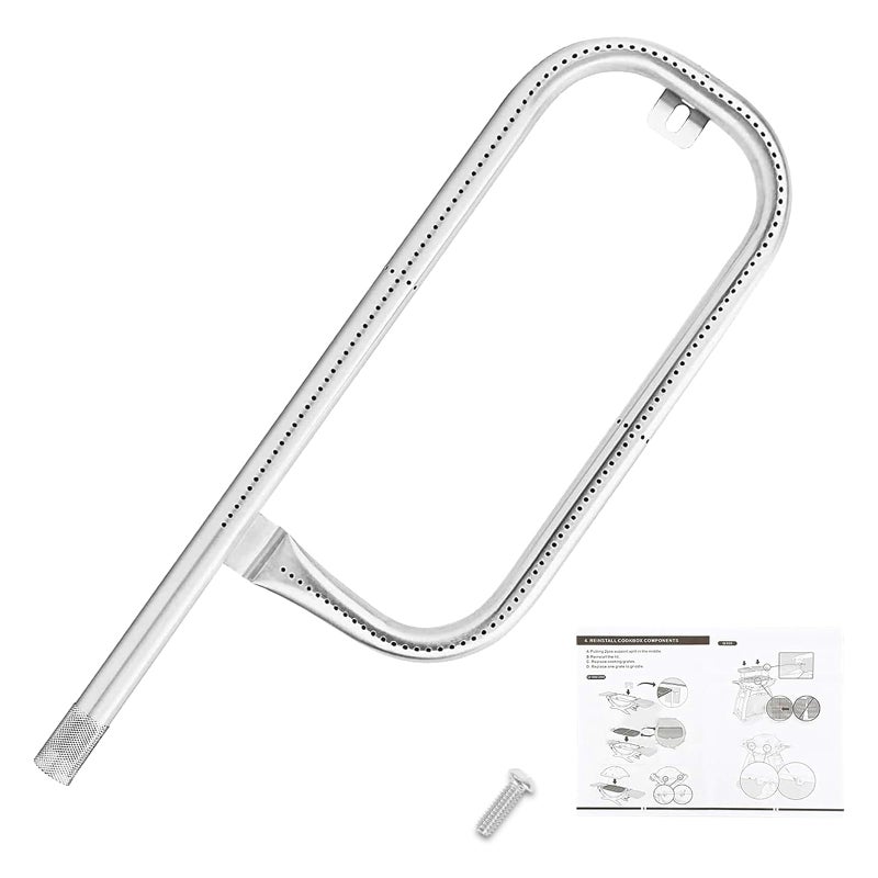 GRISUN 304 Stainless Steel 60040 Grill Burner Tube for Weber Q1200 Q1000 Q120 Q100, Baby Q Grill, 17 inch Burner for Weber 386001, 516002, 516001, 50060001, 51060001, Replacement Part 69957/41657 - Image 1