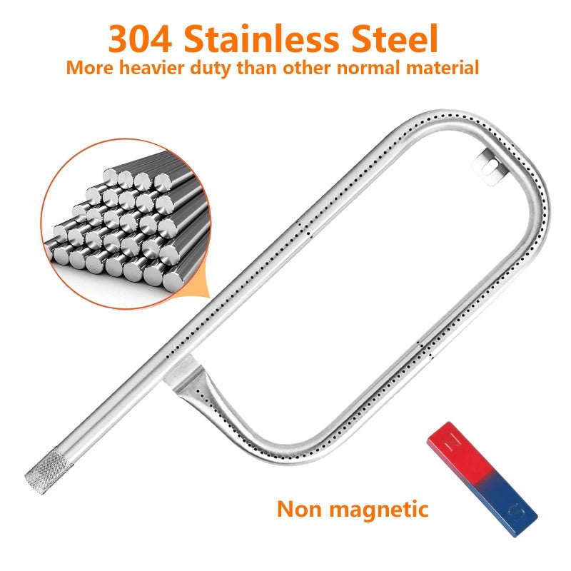 GRISUN 304 Stainless Steel 60040 Grill Burner Tube for Weber Q1200 Q1000 Q120 Q100, Baby Q Grill, 17 inch Burner for Weber 386001, 516002, 516001, 50060001, 51060001, Replacement Part 69957/41657 - Image 3