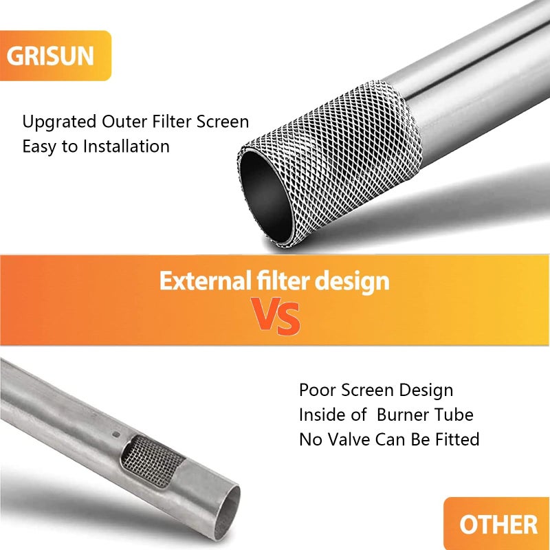 GRISUN 304 Stainless Steel 60040 Grill Burner Tube for Weber Q1200 Q1000 Q120 Q100, Baby Q Grill, 17 inch Burner for Weber 386001, 516002, 516001, 50060001, 51060001, Replacement Part 69957/41657 - Image 4