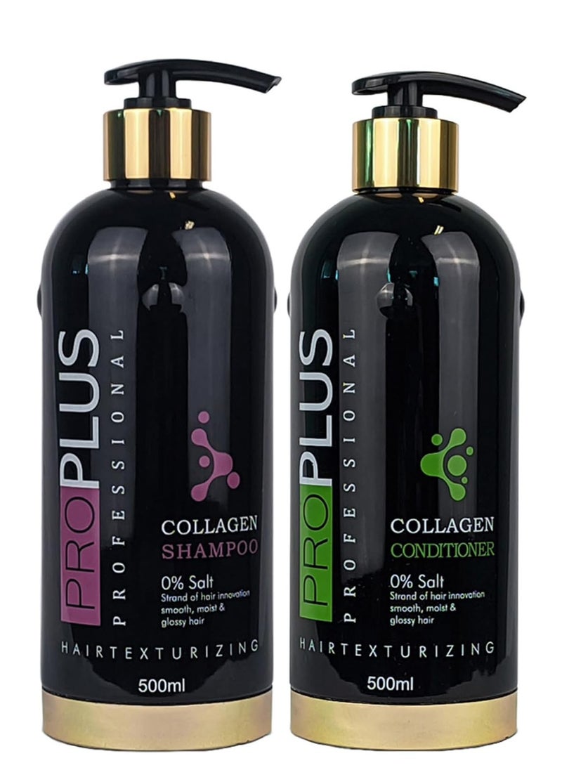 Pro Plus Professional - Brazilian Collagen Shampoo & Conditioner For Protein & Keratin Treated Hair Sodium & Sulfate Free - Image 1