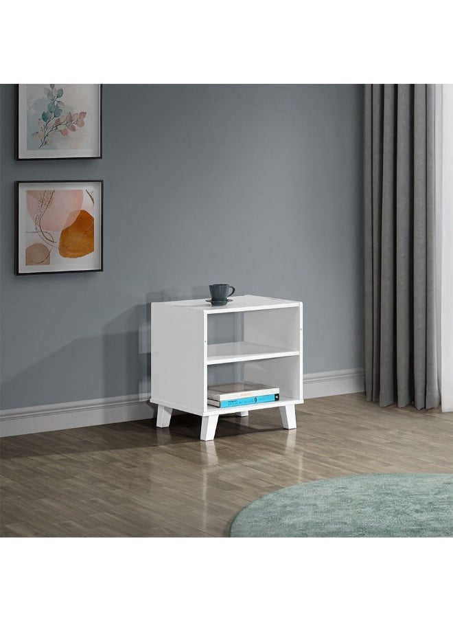 DANUBE HOME Supreme End Table Modern And Elegant Side Table For Living Room Stylish Accent Table Compact Storage Solution Durable And Sleek Home DÃ©cor For Any Space - White  - Image 1