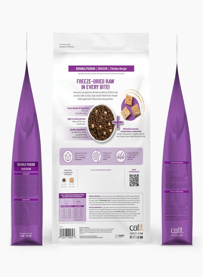 كاتيت ريسيبس دبل فيوجن طعام للقطط المنزلية - وصفة دجاج، غني بالبروتين، إضافات نيئة مجففة بالتجميد، خالٍ من المنتجات الثانوية، معالج بأقل قدر ممكن، تغذية متوازنة للقطط المنزلية، 4 أرطال - Image 2