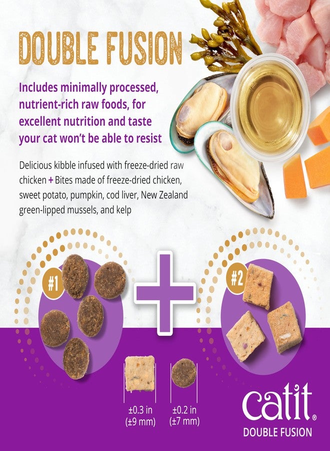 كاتيت ريسيبس دبل فيوجن طعام للقطط المنزلية - وصفة دجاج، غني بالبروتين، إضافات نيئة مجففة بالتجميد، خالٍ من المنتجات الثانوية، معالج بأقل قدر ممكن، تغذية متوازنة للقطط المنزلية، 4 أرطال - Image 4