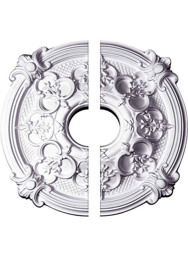 Ekena Millwork CM17HA2-03500 Hamilton Ceiling Medallion, 17 3/8"OD x 3 1/2"ID x 1 3/4"P (Fits Canopies up to 3 3/4"), Factory Primed - Image 1