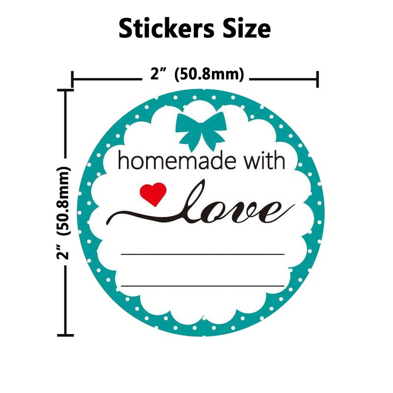 Besttile Homemade with Love Stickers 2 Inch DIY Jar Decoration Customizable Canning Jar Labels with Lines for Writing Baked Goods Packaging Stickers,504 Pcs - Image 2