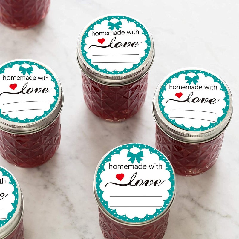 Besttile Homemade with Love Stickers 2 Inch DIY Jar Decoration Customizable Canning Jar Labels with Lines for Writing Baked Goods Packaging Stickers,504 Pcs - Image 5
