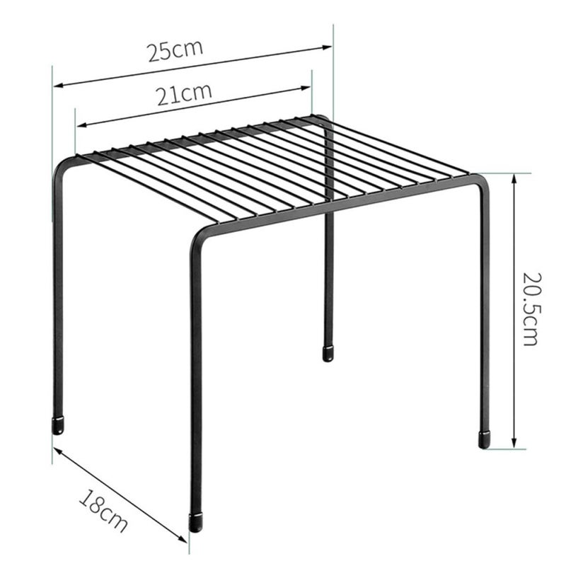 Double Layer Metal Spice Rack With Non Slip Feet Kitchen Counter Organizer For Jars Utensils - Image 3