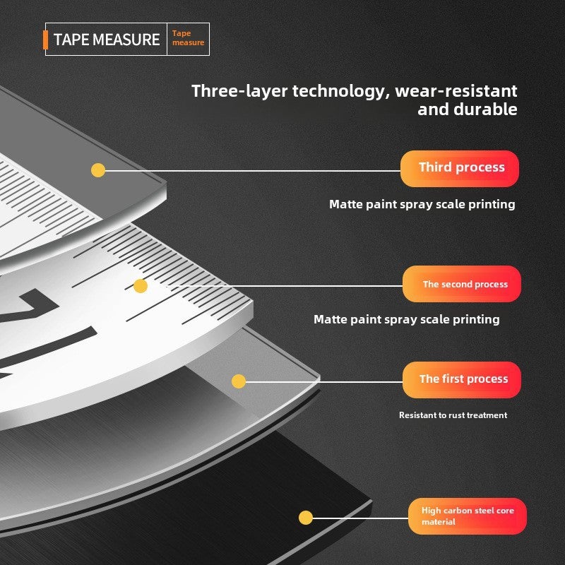 Tape measure 3 meters 5 meters circle ruler 10 meters box ruler household size measuring tool thickened meter ruler wear-resistant self-locking steel ruler(10 meters 25mm thick widening self-locking anti-cutting hand) - Image 5