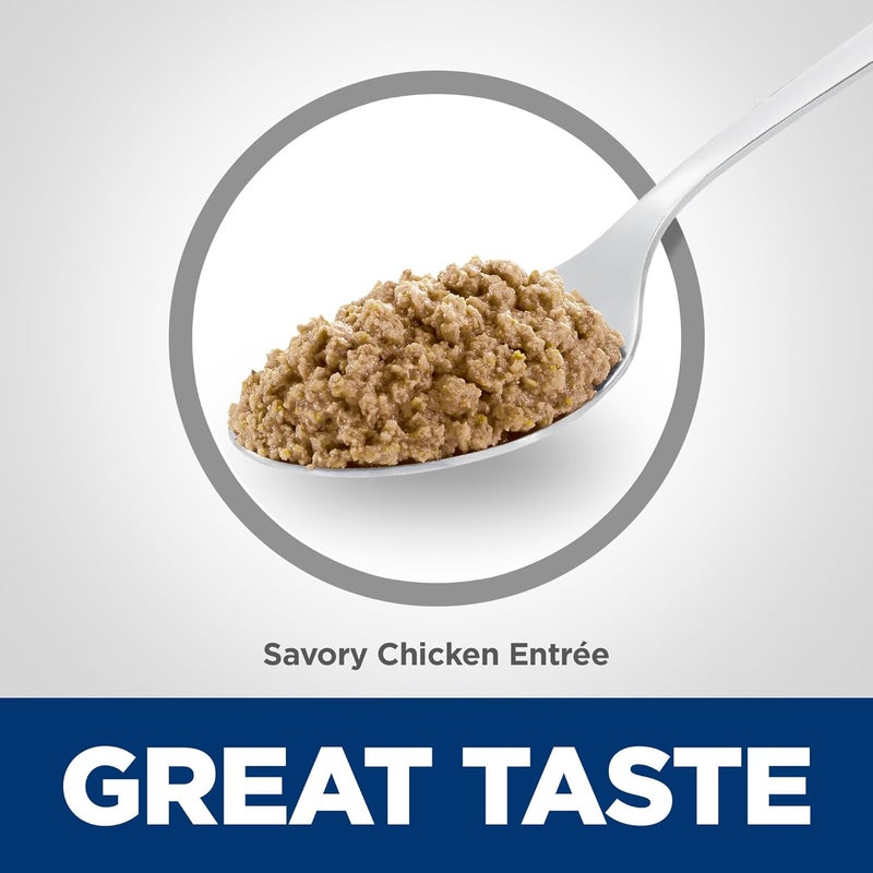 Hills هيلز ساينس دايت للبالغين 7 كبار 7 تغذية متميزة طعام قطط مبلل دجاج مفروم 29 أونصة علبة 24 - Image 3