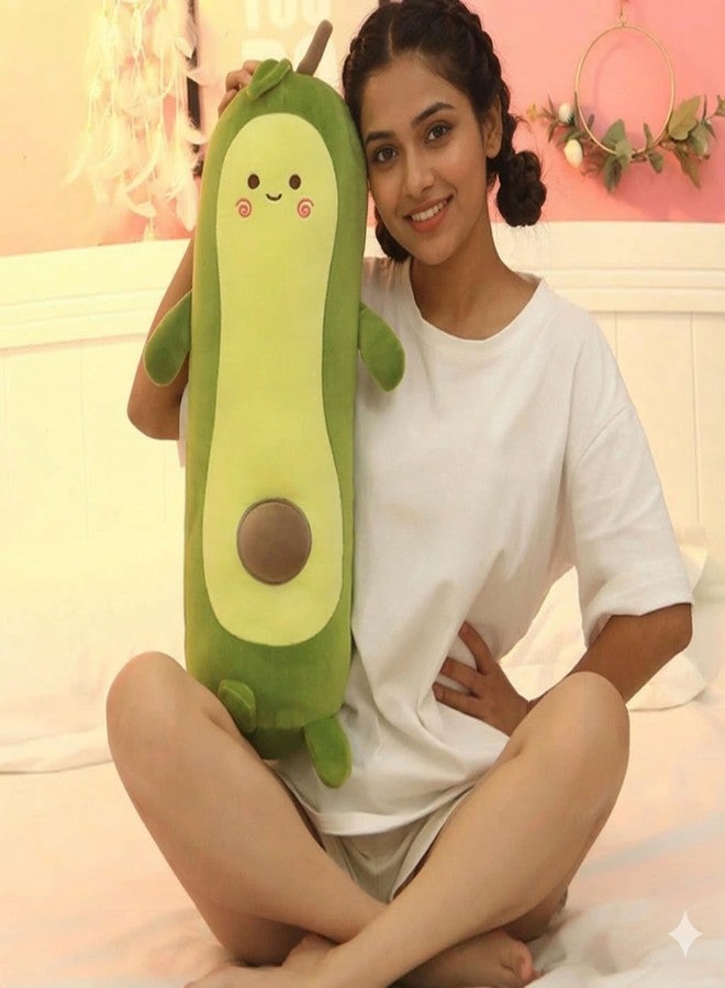 TechMax Solution Kawaii Avocado Plush Cushion - Cute Soft Fruit Stuffed Toy Pillow for Kids and Plush Lovers - Image 3