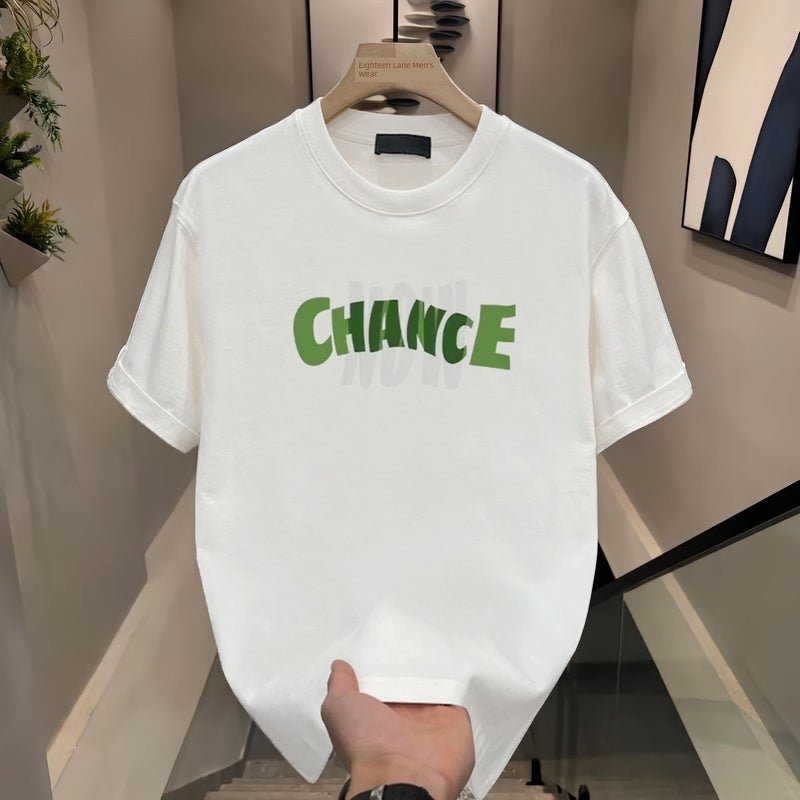 American fashion brand high street letter print pure cotton short-sleeved T-shirt men's summer new loose and versatile ins half-sleeved top - Image 3