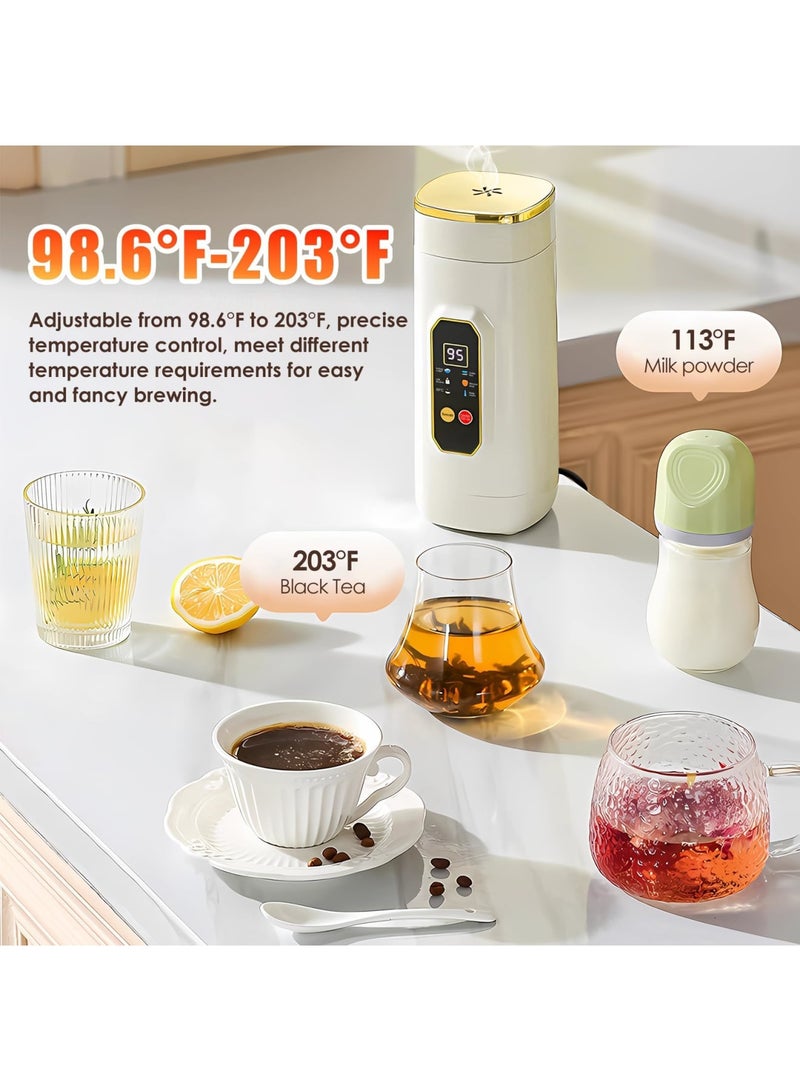 SYOSI 650ml Portable Electric Kettle, Travel Water Boiler with 316 Stainless Steel Liner, 6 Temperature Settings, Auto Shut-Off and Boil-Dry Protection, BPA-Free Small Kettle for Office, Hotel, Camping Use - Image 4