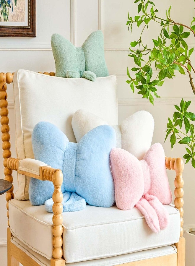 Lfsaaj Bow Throw Pillow, Bow Decorative Pillows, Aesthetic Room Decor Bow Pillows, Cute Coquette Bow Shaped Plush Lumbar Pillow for Bed Couch Living (Sage Green 12 Inch) - Image 4