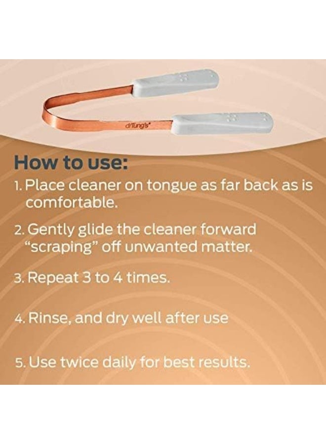 drTung's DrTungs Copper Tongue Scraper Tongue Cleaner for Adults Kids Helps Freshens Breath Easy to Use Comfort Grip Handle Comes with Travel Case Copper Tongue Scrapers 1 Count - Image 5