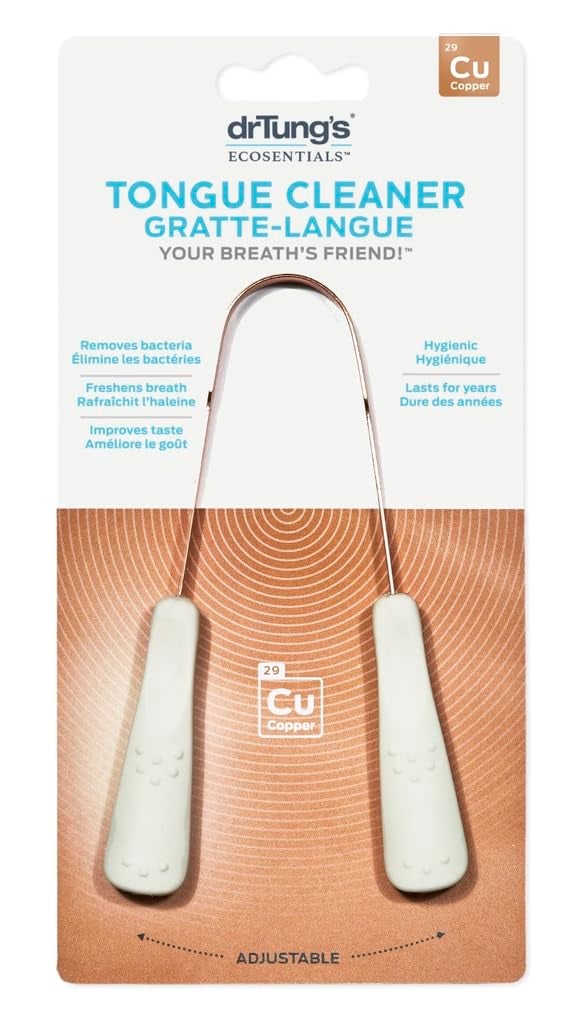 drTung's DrTungs Copper Tongue Scraper Tongue Cleaner for Adults Kids Helps Freshens Breath Easy to Use Comfort Grip Handle Comes with Travel Case Copper Tongue Scrapers 1 Count - Image 1